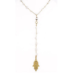 Delicate Water Pearl and Metallic Golden Cord Necklace