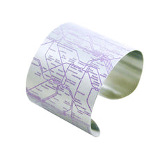 Paris Metro Stainless Steel Cuff Mauve