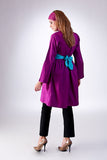 Colorblock Pintuck Dress with Silk Belt