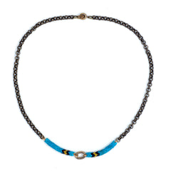 Jafari Snake Bead necklace with brass chain Necklace