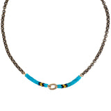 Jafari Snake Bead necklace with brass chain Necklace