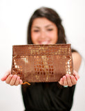 Small Clutch - Brown Metallic
