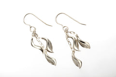 Silver Botanical Bud Earrings