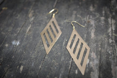 Stripes Brass Earrings
