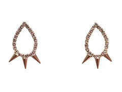 Tear Drop Rhinestone and Spike Earrings