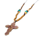 Demeter Brown lava and tiger eye protection Necklace
