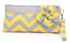 Large Wristlet Clutch - Yellow Zig