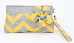 Small Wristlet Clutch - Yellow Zig