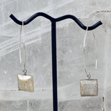 Antique Silver Square Dangle Earrings