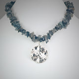 Aquamarine and Silver Pendant Necklace