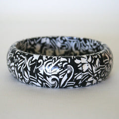 Black Swirls Paper Wrapped Bangle