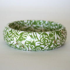 Green Swirls Paper Wrapped Bangle