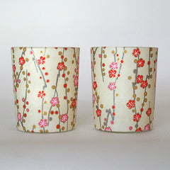 White Cherry Blossoms Candle Holders