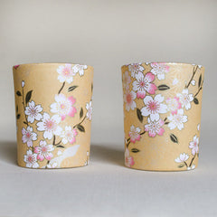 Saffron and Pink Flowers Candle Holders