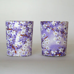 Purple Flowers Candle Holders