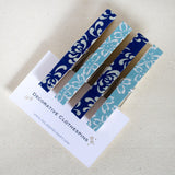 Navy and Teal Floral Decorative Clothespins