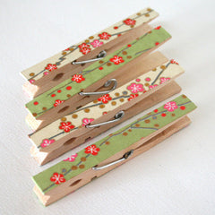 Cherry Blossoms Decorative Clothespins