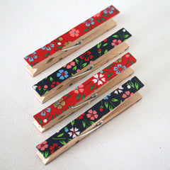 Red and Blue Hipster Decorative Clothespins