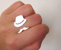 Mr. Mustache with Fedora Ring
