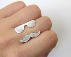 Mr. Mustache with Sunglasses Ring