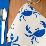 Happy Crab Blue Eco-Friendly Cloth Napkins
