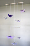 Purple Small Origami Crane Mobile