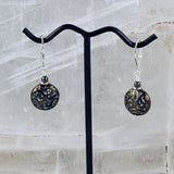 Bronze Tone Czech Glass Bead Earrings