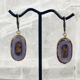 Lavender Oval Shaped Czech Glass Bead Earrings