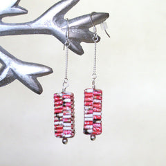 Pink Blossoms Folded Paper Earrings
