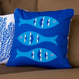Blue Fish Eco Art Throw Pillows