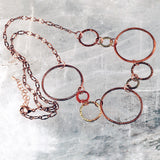 Fire Torched Copper Ring Necklace