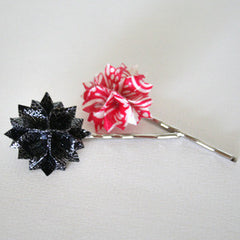 Pink and Black Origami Hair Pins