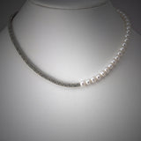 Half Bali Silver Half Pearl Necklace