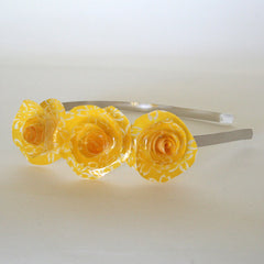 Yellow Floral Paper Flowers Headband