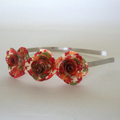 Fall Floral Paper Flowers Headband