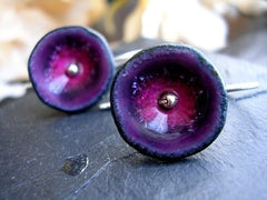 Plum Poppy Hook Earrings