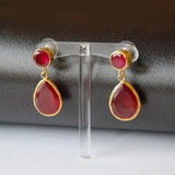 Red Jade Drop Earrings