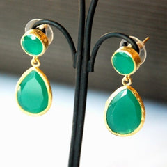 Green Jade Drop Earrings