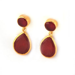 Red Jade Drop Earrings