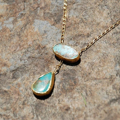 Oval and Tear Drop Cut Turquoise Necklace