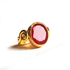 Deep Red Gold Ruby Ring