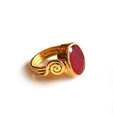 Deep Red Gold Ruby Ring