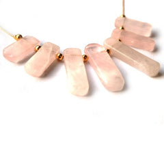 Pink Lines Necklace with Rose Quartz Stones