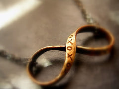 Infinity Brass Ribbon Necklace Pendant