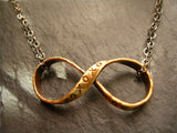 Infinity Brass Ribbon Necklace Pendant