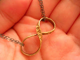 Infinity Brass Ribbon Necklace Pendant