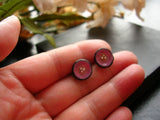 Pink Enamel Post Earrings