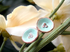 Robins Egg Blue Enamel Stud Earrings