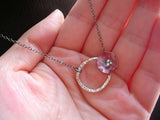 Silver Textured Hoop Necklace