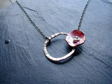 Silver Textured Hoop Necklace